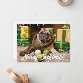 Carte De Correspondance Modern Bokeh Joyeux Noël Photo (Devant/Arrière en situation)