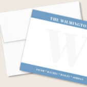 Carte De Correspondance Modern Bold Monogram with Family Names Stationery