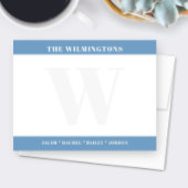 Carte De Correspondance Modern Bold Monogram with Family Names Stationery