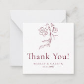 Carte De Correspondance Modern Burgundy Wedding Budget Thank You (Devant)