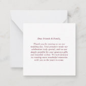 Carte De Correspondance Modern Burgundy Wedding Budget Thank You (Dos)