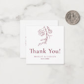 Carte De Correspondance Modern Burgundy Wedding Budget Thank You (Devant/Arrière en situation)