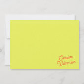 Carte De Correspondance Modern Chartreuse Script Personalized Stationery (Devant)