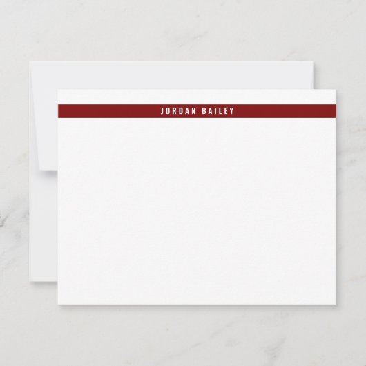 Carte De Correspondance Modern Color Band Professional Technical Deep Red (Devant)