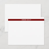 Carte De Correspondance Modern Color Band Professional Technical Deep Red (Devant / Derrière)