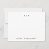 Carte De Correspondance Modern Couple Monogram Initials Personalized (Devant)