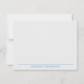 Carte De Correspondance Modern Dusty Blue Line Stationery (Devant)