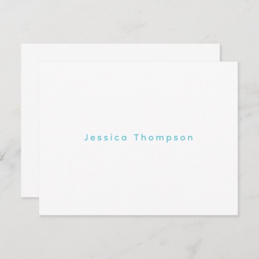 Carte De Correspondance Modern Elegant Plain Simple Professional Name (Devant / Derrière)