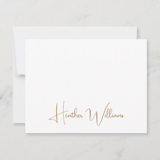 Carte De Correspondance Modern Gold Handwritten Script Name (Devant)