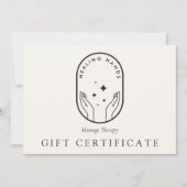 Carte De Correspondance Modern Healing Hands Logo Ivory Gift Certificate (Devant)