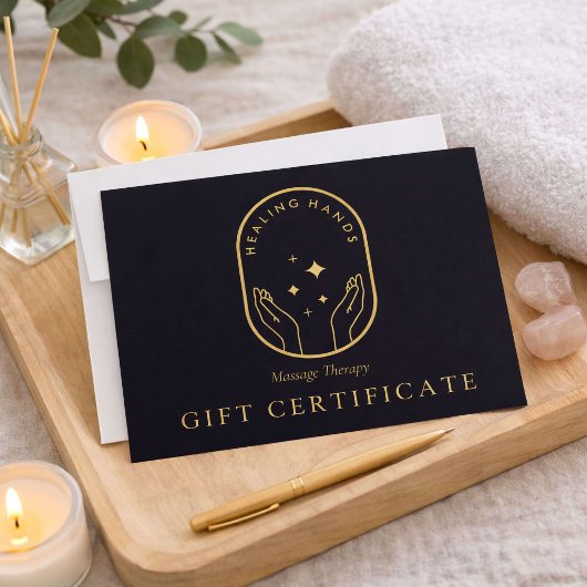 Carte De Correspondance Modern Healing Hands Massage Therapy Gift Card