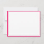 Carte De Correspondance Modern Hot Pink Two Border Name Personalized (Dos)