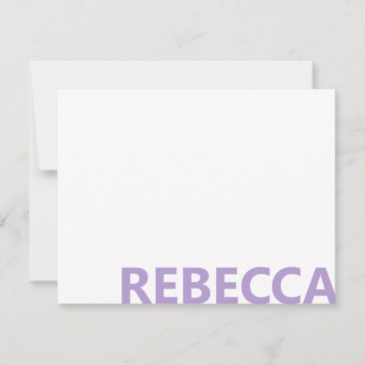 Carte De Correspondance Modern Lavender Purple Bold Monogram (Devant)