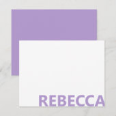 Carte De Correspondance Modern Lavender Purple Bold Monogram (Devant / Derrière)