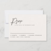 Carte De Correspondance Modern Minimal Script Wedding RSVP with Stripe abc (Devant)