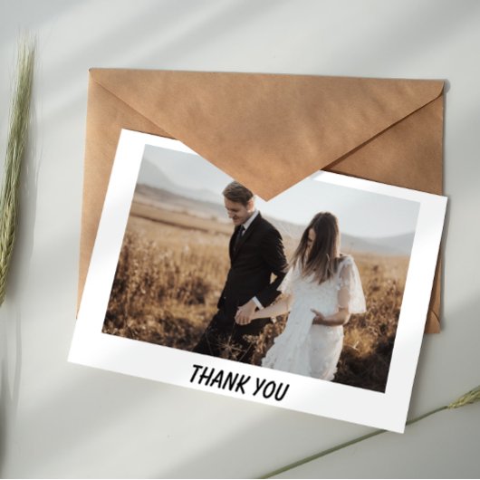 Carte De Correspondance Modern Minimalist Wedding Thank You