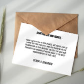 Carte De Correspondance Modern Minimalist Wedding Thank You