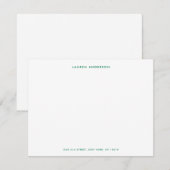 Carte De Correspondance Modern Preppy Green Personalized Flat (Devant / Derrière)