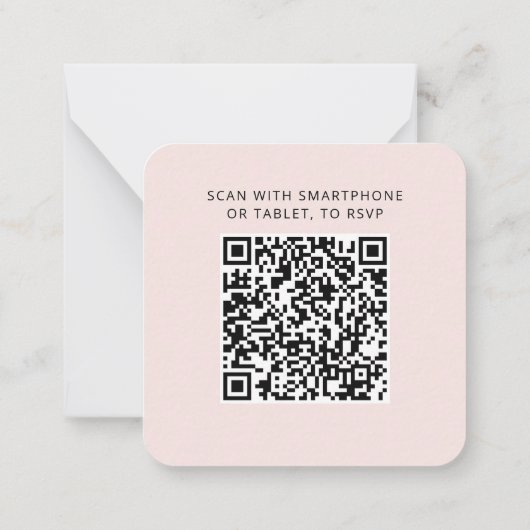Carte De Correspondance Modern QR Code Wedding RSVP Card (Dos)