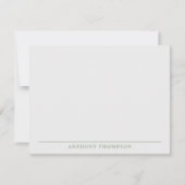 Carte De Correspondance Modern Sage Green Line Stationery (Devant)