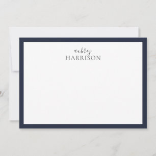 Carte De Correspondance Modern Simple écriture Nom Marine Bleu