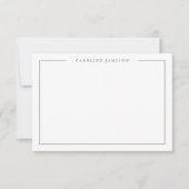 Carte De Correspondance Modern Simple Floral Name Flat Note Card (Devant)
