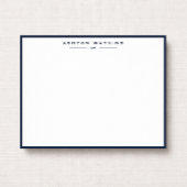 Carte de correspondance moderne à bordure bleu mar