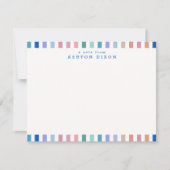 Carte de correspondance moderne à bordure rayée et (Devant)