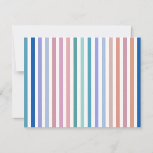 Carte de correspondance moderne à bordure rayée et (Dos)