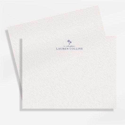 Carte de correspondance moderne avec palmier côtie