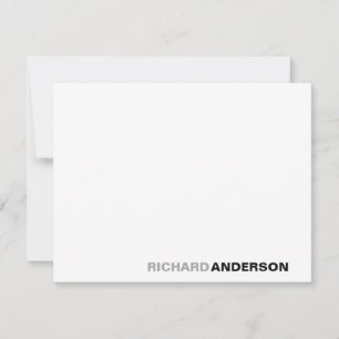 Carte De Correspondance Moderne Black Grey Moderne Gras Police Typographie