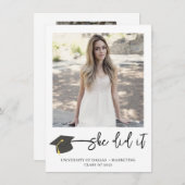 Carte De Correspondance Moderne brossé Casquette photo gradué (Devant / Derrière)