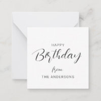 Moderne Chic Noir et Blanc Salutation d'anniversai