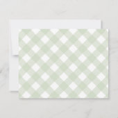 Carte De Correspondance Moderne Chic Pastel Vert Menthe Gingham Carreaux (Dos)