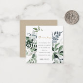 Carte De Correspondance Moderne chic vert feuillage Tropical Merci de feui (Devant/Arrière en situation)