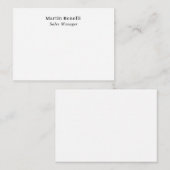 Carte De Correspondance Moderne Classique Professionnel Noir & Blanc (Devant / Derrière)