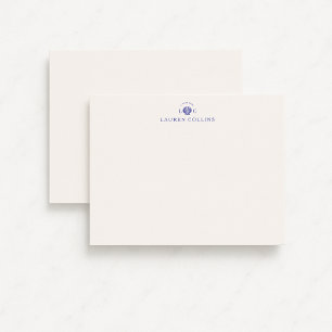 Carte de correspondance moderne côtière monogramme