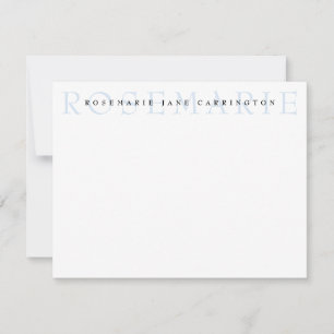 Carte De Correspondance Moderne Elegant Baby Blue Stationery personnalisée