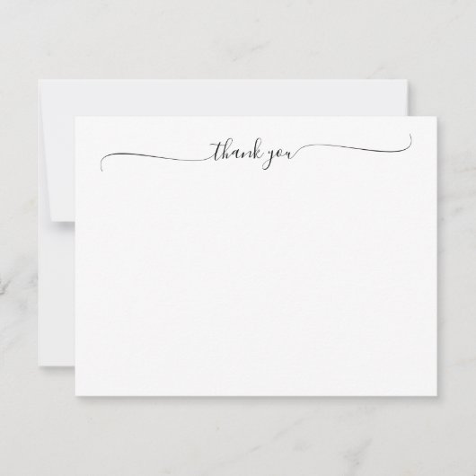 Carte De Correspondance Moderne Élégant Chic Script Merci Calligraphie (Devant)