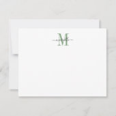 Carte De Correspondance Moderne Élégant Chic Script Monogramme Vert (Devant)