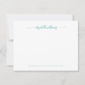 Carte De Correspondance Moderne Elegant Chic Script Turquoise Calligraphie (Devant)