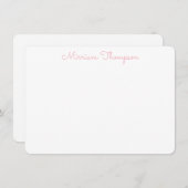 Carte De Correspondance Moderne Elegant Clean Girly Nom rose (Devant / Derrière)