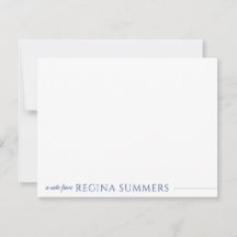 Moderne Elegant Marine Bleu Stationery personnalis