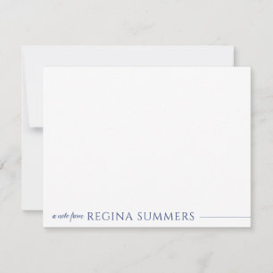 Carte De Correspondance Moderne Elegant Marine Bleu Stationery personnalis