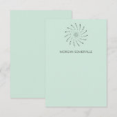Carte De Correspondance Moderne Élégant Point Spirale Vert (Devant / Derrière)