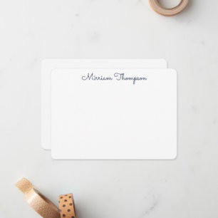 Carte De Correspondance Moderne Élégant Propre Nom Bleu Marine Féminin