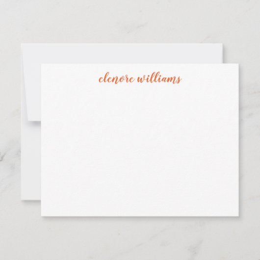Carte De Correspondance Moderne Élégant Style Orange Automne Simple Script (Devant)