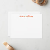 Carte De Correspondance Moderne Élégant Style Orange Automne Simple Script (Devant/Arrière en situation)
