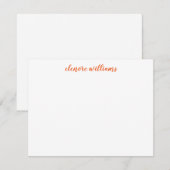 Carte De Correspondance Moderne Élégant Style Orange Automne Simple Script (Devant / Derrière)