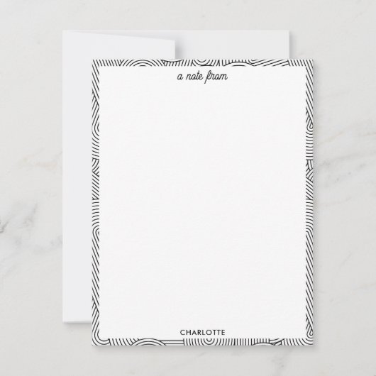 Carte De Correspondance Moderne Géométrique Milieu de Siècle Arch Noir Bla (Devant)